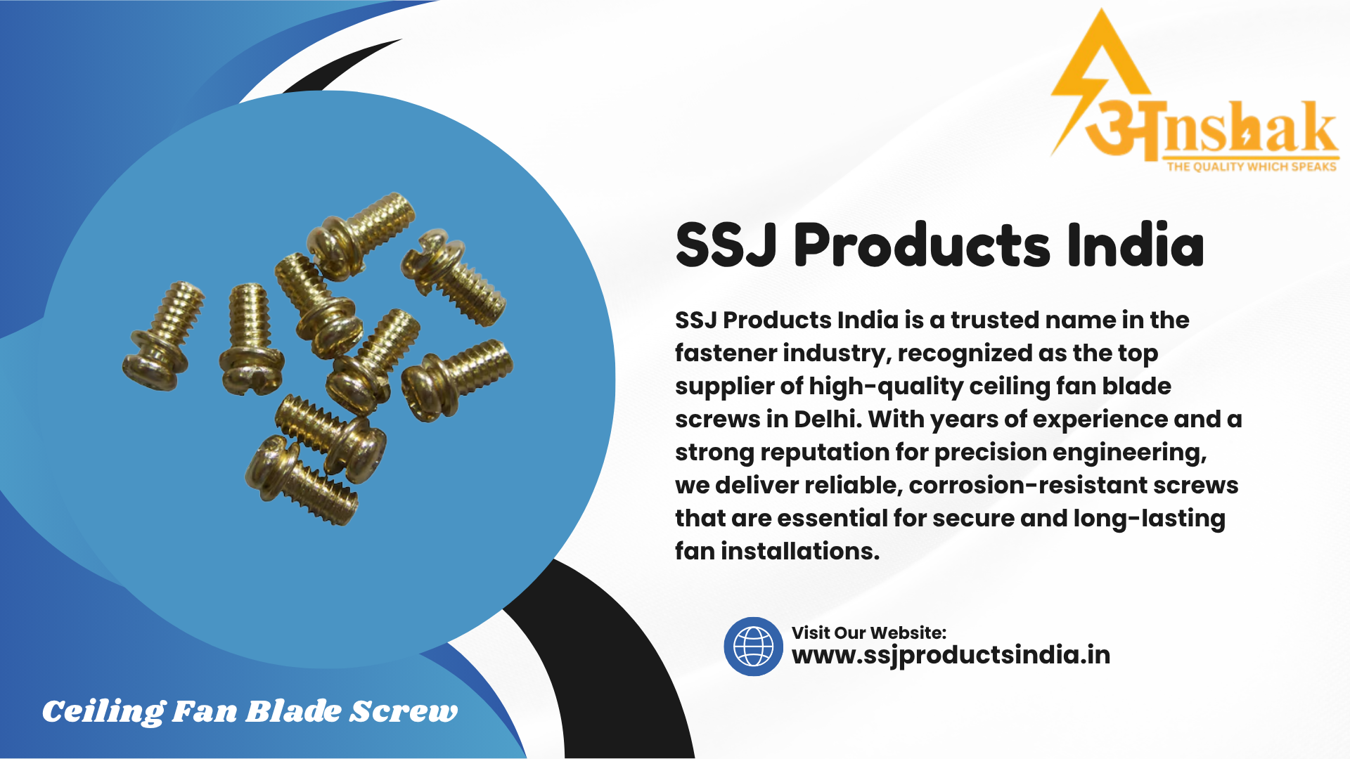 Ceiling Fan Blade Screws Supplier in Delhi