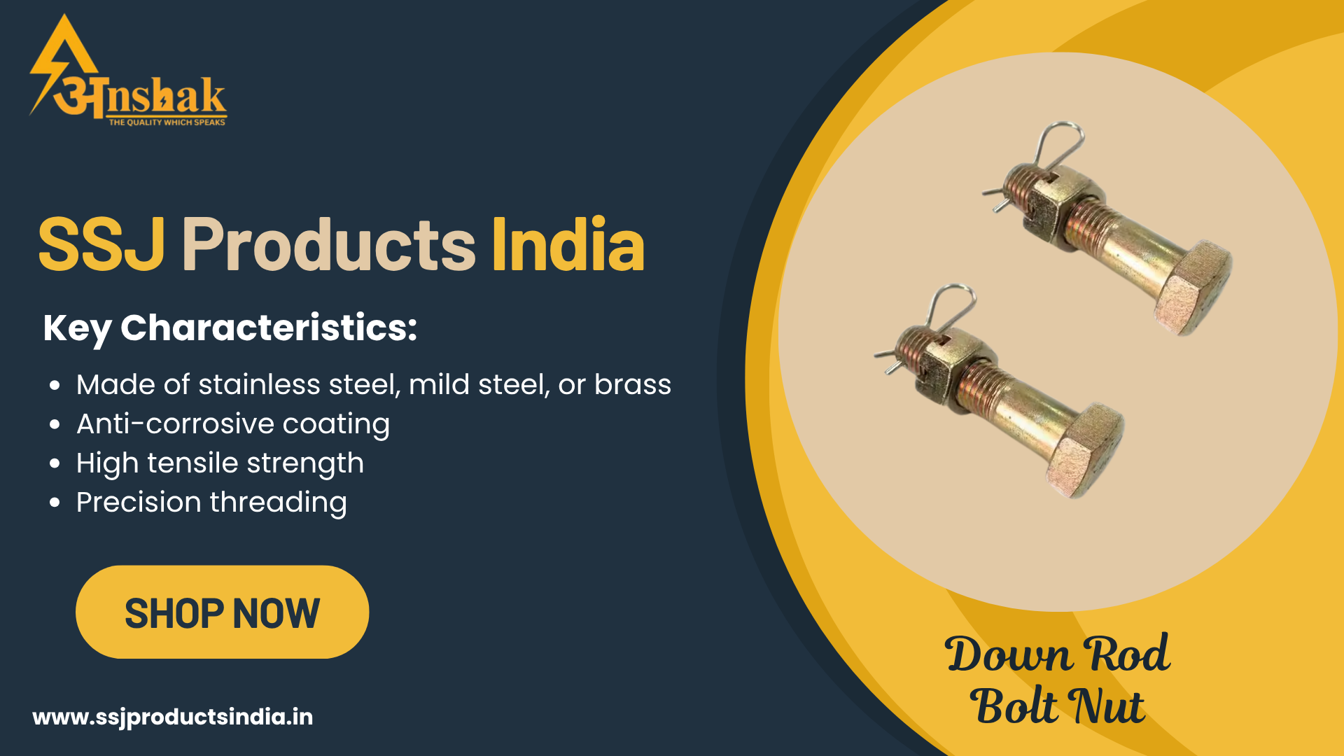 Down Rod Bolt Nut Suppliers in Delhi